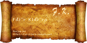 Für Klára névjegykártya